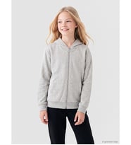 LCW Kids Gri Kapüşonlu Kız Çocuk Fermuarlı Sweatshirt