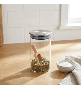 Metal Kapaklı Cam Kavanoz (300 ml) - Sızdırmaz Vakumlu Baharatlık Kahve ve Kuruyemiş Saklama Kabı Premium Mutfak Düzenleyici (6 x 6 x 13,5 cm)