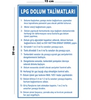 Metal LPG Dolum Talimatları 15 Cm x 20 Cm Uyarı Levhası Yönlendirme Tabelası