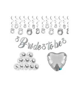 Gümüş Renk Bride To Be Kaligrafi Yazılı Set