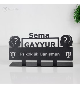 Pskolojik Danışman Masaüstü İsimlik - Metal Masa İsimliği - Kişiye Özel İsimlik