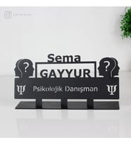 Pskolojik Danışman Masaüstü İsimlik - Metal Masa İsimliği - Kişiye Özel İsimlik