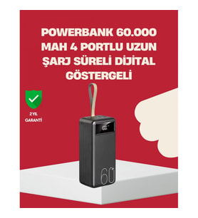 Mey İthalat® LED Ekranlı Çok Fonksiyonlu Taşınabilir Şarj Ünitesi Powerbank