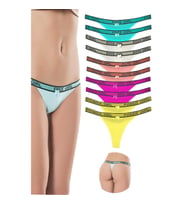 10 Adet Beli Yazılı Pamuk Tanga String Külot
