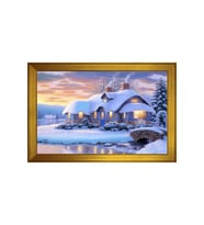 Manzara Temalı Kanvas Tablo 50 x 70 cm Gold Çerçeve