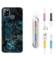 INFINIX Smart 4 5 6 Zero 8 S5 Pro Kılıf Kablo Koruma Spiral Silikon Colorful Abstract 1384