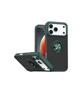 Apple iPhone 17 Pro Montreal Yüzüklü Silikon Kapak - Yeşil