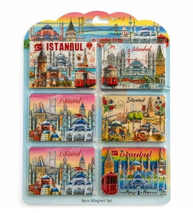 İstanbul Temalı Ahşap Buzdolapı Süsü Magnet 6'lı Set Alk5808
