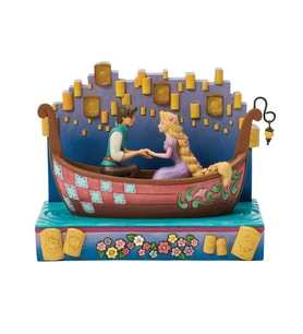 Rapunzel Tangled Karmaşık: Fenerli Sandal Sahneli LED Işıklı Koleksiyon Figürü - A Dream Come True