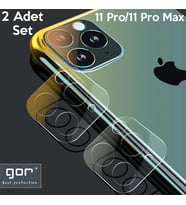 GOR İPhone 11 Pro/ 11 Pro Max Tempered Kamera Koruma Cam 2adet Set-(5775) - SSSSSS3018-3679