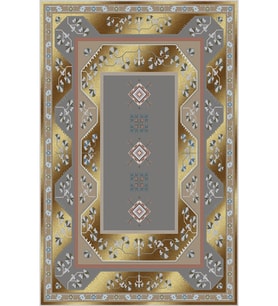 Eliana Home Baskılı, Yıkanabilir Kaymaz Taban Salon Halısı LNA1902-SD611 100x150 cm (Gri)
