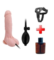 LilituShop 18 cm Belden Bağlamalı Pompalı Büyüyen Realistik Penis  Vajinal Dildo