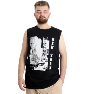 Mode XL Büyük Beden Erkek Atlet NEW YORK 23006 Siyah