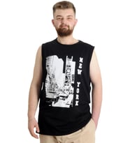 Mode XL Büyük Beden Erkek Atlet NEW YORK 23006 Siyah