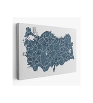 Türkiye Haritası Kanvas Tablo İl ve İlçeli Ayrıntılı Eğitici Tablo 3037