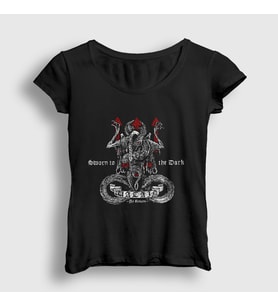 Presmono Kadın Siyah Sworn To The Dark Metal Watain T-Shirt 504378tt