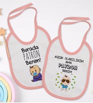 BK Kids Patron Tasarımlı 2’li Pembe Mama Önlüğü-1