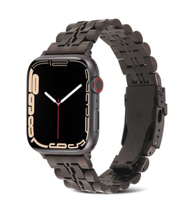 Apple Watch 7 45mm Uyumlu KRD-54 Metal Kordon (Siyah)
