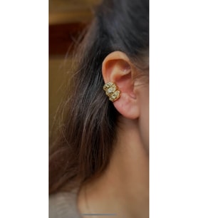 Ear Cuff Küpe Tekli 925 Ayar (Gold)