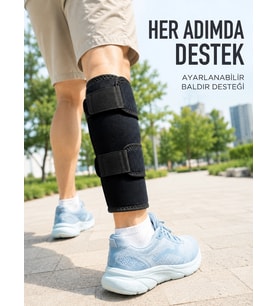 Mey İthalat® Alt Baldır Destekliği Çift Sabitleme Bantlı Ayarlanabilir Spor Baldırlığı