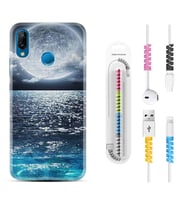 Huawei P20 Lite Mate 10 20 Lite Pro P40 Lite KılıfKablo Koruma Spiral Silikon Great Moon 1301