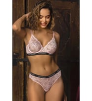 Giyim Golshan Gaudi Brazilian Slip, Kadın Dantel Brezilyan Pembe Külot