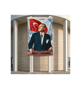 Istikbal Göklerdedir Mustafa Kemal Atatürk-Ay yıldız Poster Poster Bayrak Premium Raşel Kumaş ATA33 2x3m