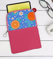 BK Gift Portakal Tasarımlı Taşınabilir Koruyucu Tablet Kılıfı & Organizer Çanta - Pembe-1