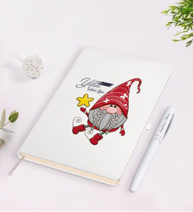 BK Gift Kişiye Özel Yılbaşı Mutlu Yıllar Tasarımlı Beyaz Defter ve Kalem Seti - 9