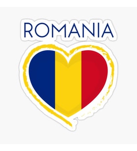 Romanya Bayrağı - Romanya Aşk Sticker Etiket 19CM