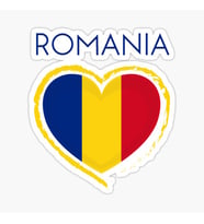 Romanya Bayrağı - Romanya Aşk Sticker Etiket 19CM