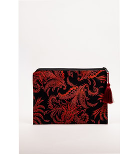 Portföy El Çantası 32x24 cm – Desenli Fermuarlı Astarlı Clutch Çanta