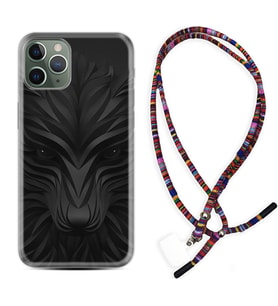 Apple iPhone 11 12 13 14 Pro Max Kılıf Boyun Asklı Rasta Silikon Black Fox 1325