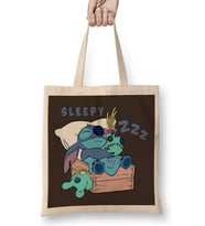 Stitch Sleepy Cute Bez Çanta Uzun Saplı