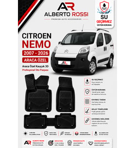 CITROEN NEMO 2007 - 2026 Araca Özel Kauçuk 3D Profesyonel Oto Paspası