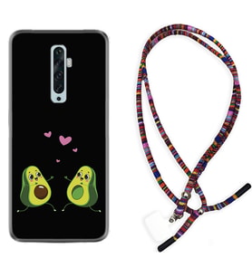 Oppo Reno 2Z 4 Lite 4 Pro 5 6 7 A31 Kılıf Boyun Asklı Rasta Silikon Aşık Avokadolar 1642