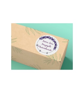 Sizin Için Sevgiyle Hazırlandı Etiket Mat Sticker Lovingly Prepared For You 4 cm 100 Adet