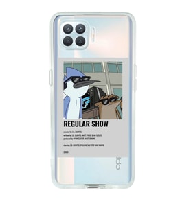 Oppo Reno 4 Lite Uyumlu Regular Show Mordecai ve Rigby Desenli Şeffaf Telefon Kılıfı