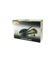 NUR IŞIKLAR METAL 3PCS DÖKÜM TAVA SETİ 20-24-28CM (4915)