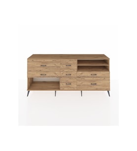 Hyperion Konsol 2 Raflı 7 Çekmeceli  220x44x99 Çam-Çam