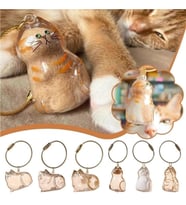 Kedi Şeffaf Anı Anahtarlığı - Kedi Figürlü - Karışık Model