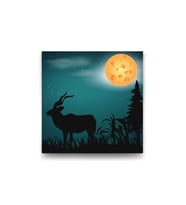 DBSanatevi Ay Işığında Geyik Kanvas Tablo - 107059 - 60x80 Cm