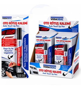 12 ADET METALİK SİYAH OTO RÖTUŞ KALEM FIRÇA UÇ 5ML (5343)