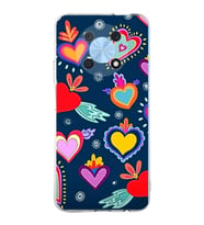PrintiFy Huawei Nova Y90 ile Uyumlu 1mm Slim Fit Retro Renkler 3 Baskılı Şeffaf  Kılıf