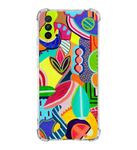 PrintiFy Xiaomi Redmi 9T Uyumlu Retro Color 6 Baskılı Şeffaf Köşe Korumalı Antişok Kılıf