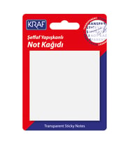 Kraf Yapışkanlı Şeffaf Not Kağıdı 76x76 mm 50 yp Transparan 