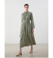 LCW Modest Yeşil Oversize Dokulu Kadın Gömlek Elbise