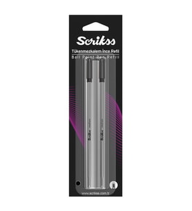 Scrikss 711 Tükenmez Kalem Refil (Cross Tipi) Siyah 2'li Blister 