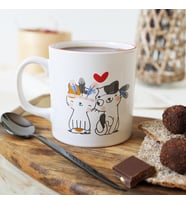 Keramika Cat Love Silindir Kupa 10 Cm