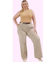 Kadın Relaxed Geniş Paça Pantolon Yüksek Bel Dokuma Kumaş Günlük Stil Yaz Aylarının Vazgeçilmezi